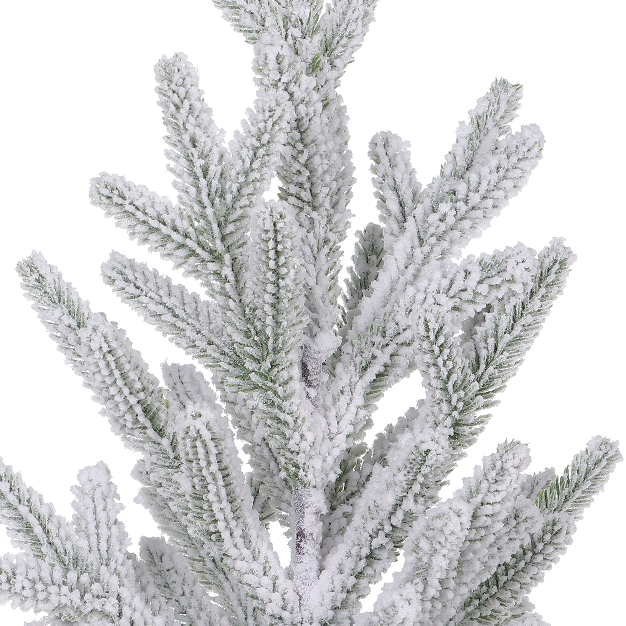 HOLIDAY TIME 15 Inch Flocked Mini Potted Christmas Tree, 80% PP 10% Iron 10% Polystyrene Foam Tabletop Decor