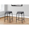 thumbnail image 3 of Monarch Specialties Barstool, Counter Height, Set Of 2, Kitchen, Black Leather Look, Black Metal, Contemporary, Modern, 3 of 3