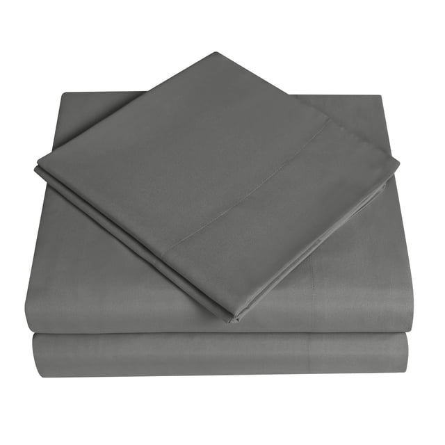 Red Label Ensemble de Draps en Microfibre Brossée Super Doux, Entretien Facile, Gris, Plié pour Montrer Drap Plat, Drap-Housse avec Élastique Tout Autour pour Matelas jusqu'à 14 Pouces de Profondeur, et Taies d'Oreiller, Fabriqué en Tissu Microfibre durable et Résistant aux Plis, Idéal pour des Mises à Jour Rapides de la Chambre.