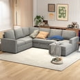 thumbnail image 2 of HOMCOM U-Shaped Sofa Bed, Pull Out Sleeper Couch with Chaise Storage, 2 of 10