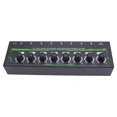 thumbnail image 1 of 8 Channel Headphone Amp,Stereo Headphone Amplifier 8 Outputs 1 Input Independent Volume Control with RGB Light for Studio and Stage Applications, 1 of 7