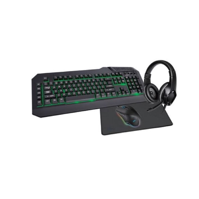 Refurbished onn. ONA23HO011C Customizable Keyboard 7-Button Mouse Adjustable Headset Anti-Fray Mouse Pad