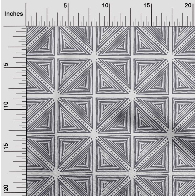oneOone Tissu Viscose Georgette à Pois et Triangle Imprimé Bloc BTY 42 Pouces de Large