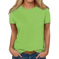 thumbnail image 1 of Timegard T-Shirts d'Été pour Femmes à Col Rond, Manches Courtes, Confortables, Basiques, Décontractés, Amples, Blouses, 1 of 5