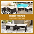 thumbnail image 4 of Costway Lot de 2 Poufs en Rotin pour Patio avec Coussin, Repose-Pieds, Mobilier, Blanc, 4 of 10