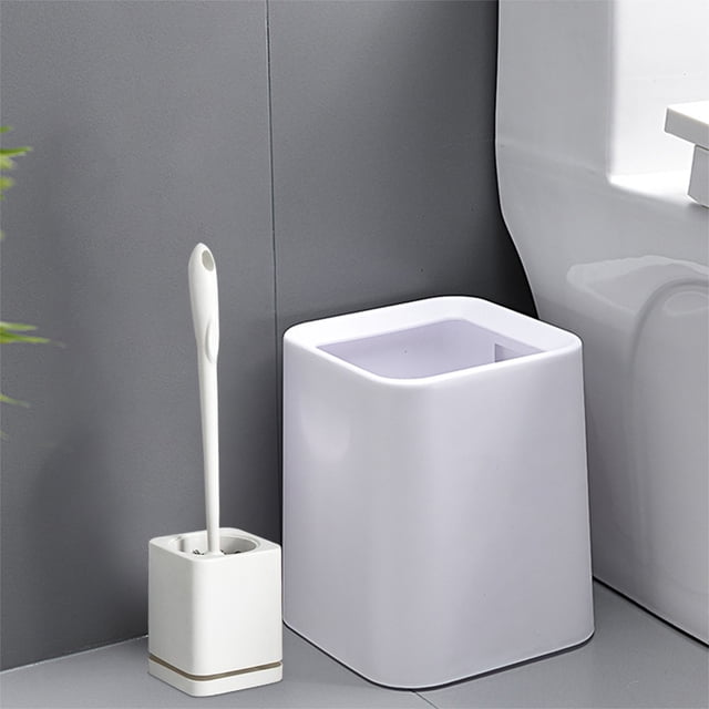 Wzzjkit Toilet Brush and Holder Set, Toilet Bowl Brush And,Compact Toilet Cleaner Brush Set for Bathroom Cleaning, Compact Size for Storage and Organization, Toilet Brush