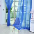 thumbnail image 3 of 2 Panel Kitchen Curtain Sheer Valance Balcony Door Window Voile Drape Deep Blue - 200x200cm, 3 of 9