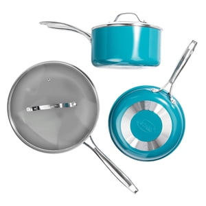 Gotham Steel 5-Piece Ensemble de produits céramiques Ocean Blue, four & Lave-vaisselle sans danger