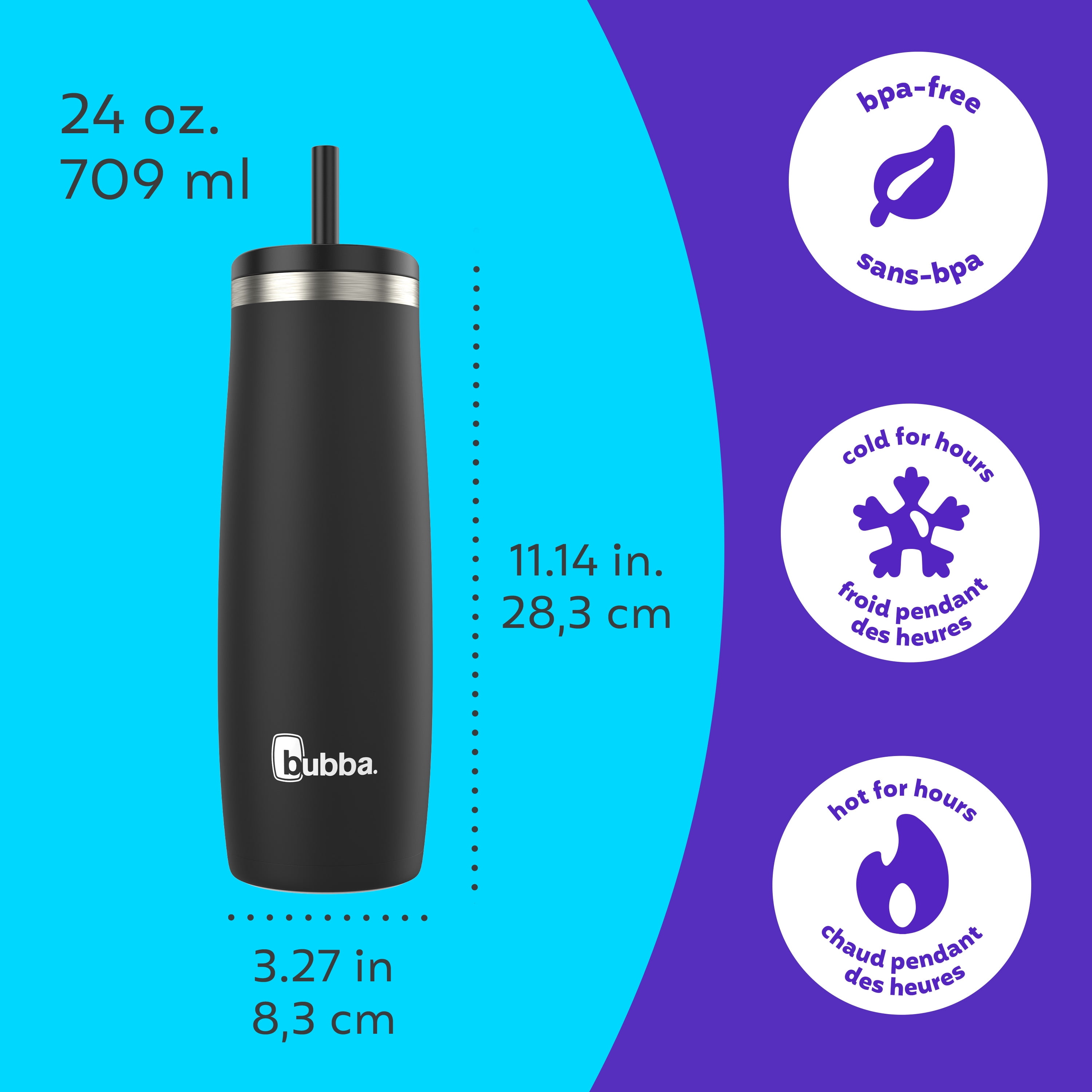 bubba Radiant Tumbler, oz ( ml), Stainless Steel Insulated Water Bottle