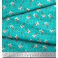 thumbnail image 2 of Soimoi Green Georgette Viscose Fabric Check & Floral Printed Fabric 1 Yard 42 Inch Wide, 2 of 6