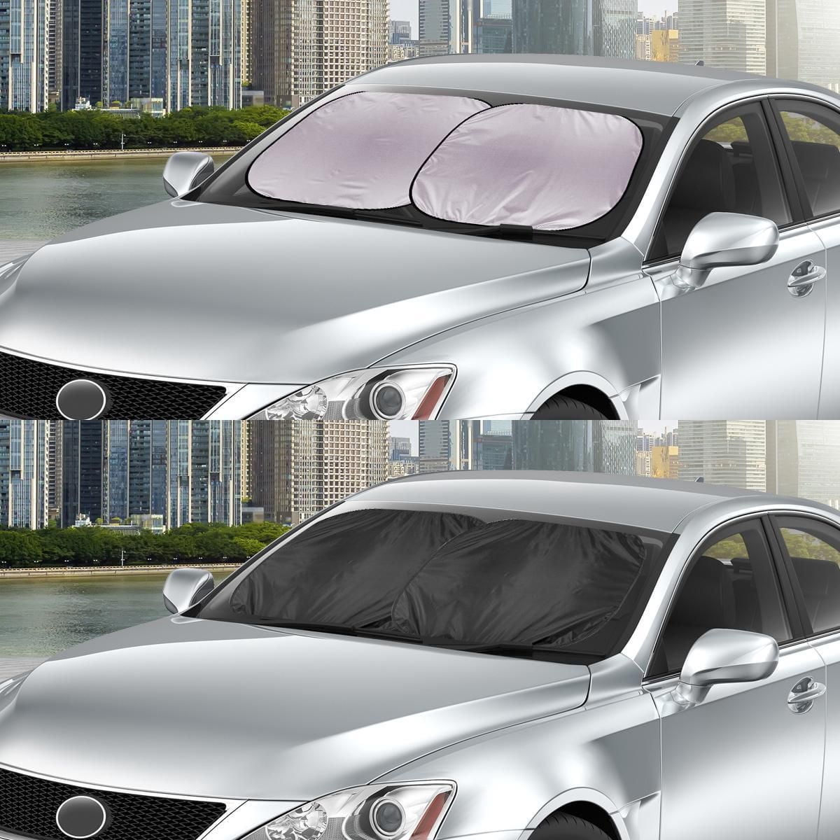 Auto Drive Universal Fit deux pièces pare-brise Twist Sun Shade, 28.5 "* 31.5"