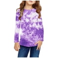 thumbnail image 1 of QIPOPIQ Girls Chandails Décontractés Tie Dye Col Rond Manches Longues Mode Ample Taille 3-14 Ans Enfants Clothes Liquidation, 1 of 6
