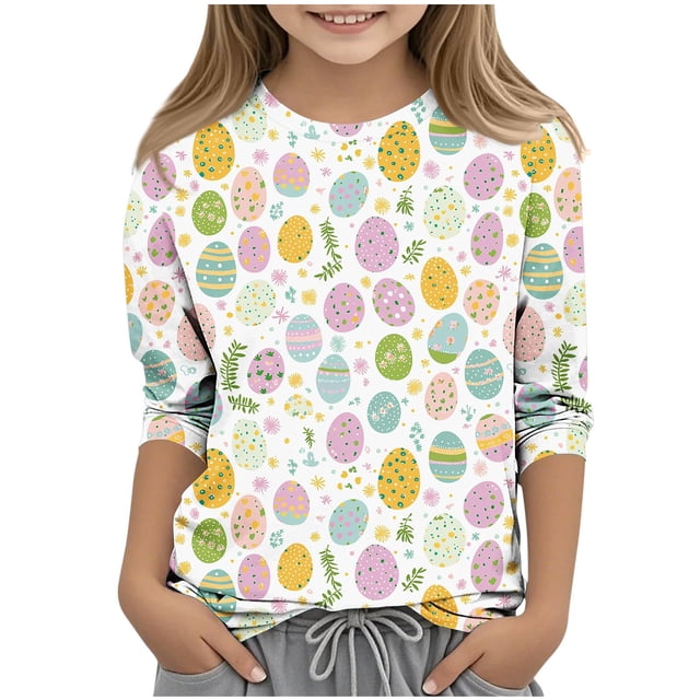 Vous Êtes Plus Qu'un Test de Score Style Chemise Enfants Jour de Pâques Imprimé Manches 3/4 Col Rond Haut Décontracté Garçons Chemises Manches Longues Taille 12-14 Jeunes