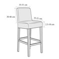 thumbnail image 2 of MYG Bar Stool Covers,2 Pack Stretch Bar Stool Covers with Backs Flannel Bar Stool Covers Barstool Seat Cover Washable Bar Chair Covers High Chair Cover with Stretch Recovery Beige, 2 of 6