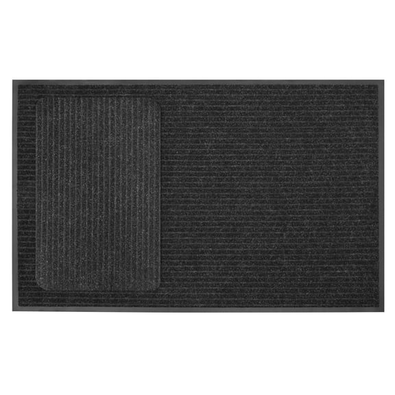 30-inch x 48-inch + 16-inch x 24-inch BOGO Charcoal Needlepunch Mats