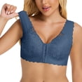 thumbnail image 1 of WRKEKC Wireless Bras for Women Front Closure Bra with Lace Trim and Push Up Padding for Light Support, 1 of 8