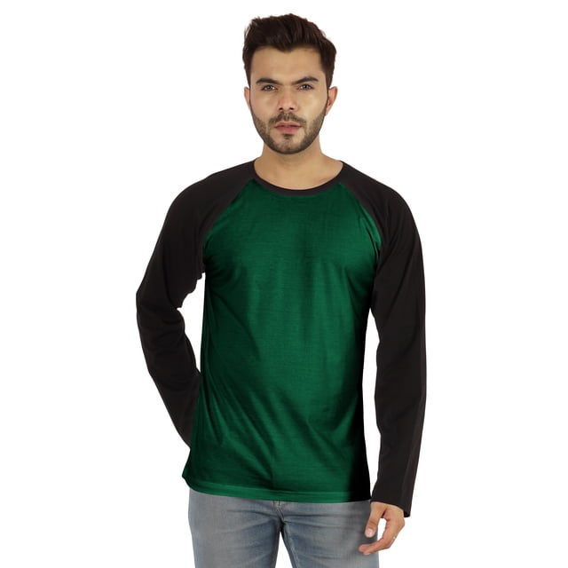 Inkmeso Men's Regular Fit Round Neck Shirt Solid Raglan Long Sleeve T-Shirts