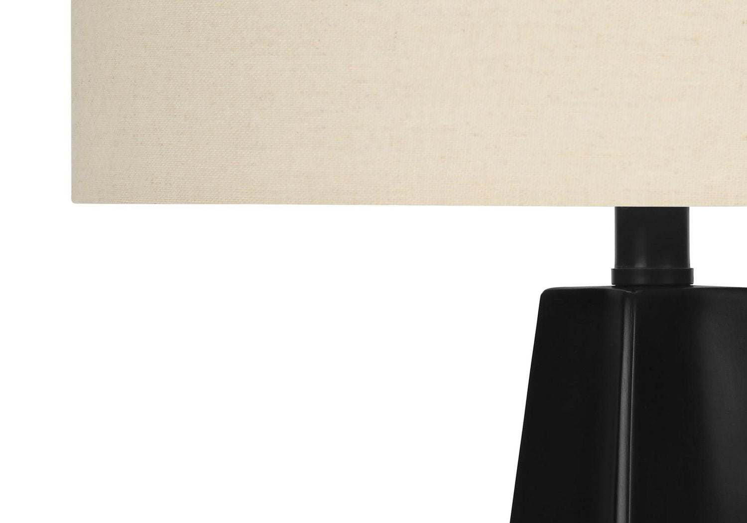 Monarch Specialties Luminaire, 27"h, Lampe De Table, Résine Noire, Tons Beige., Moderne