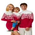 thumbnail image 1 of Matching Family Snowflake Christmas Sweaters Couple Holiday Knitted Pullover Top, 1 of 6