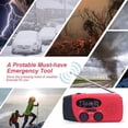 thumbnail image 5 of Dynamo à Manivelle Solaire AM/FM/NOAA Radio Météo Camping Trousse de Survie Charge Mise à Niveau d'Urgence 2000 mAh Rouge, 5 of 5