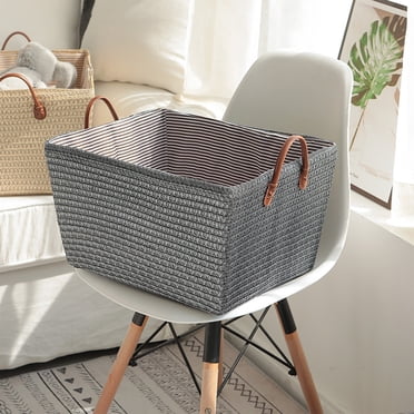 EGNMCR Rangement de Vêtements et de Garde-Robe Panier à Vêtements pour la Maison Jouets Collations Articles Divers Boîte de Rangement Panier Japonais pour Vêtements Sales Panier de Rangement en Rotin Panier Tressé pour Vêtements Sales