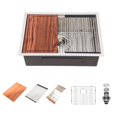 thumbnail image 1 of 27 Inch Undermount Workstation Kitchen Sink Beslend Stainless Steel Single Bowl 16 Gauge 10 Inch Deep Kitchen Sink, 1 of 10