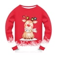 thumbnail image 3 of Splozh Ensemble de Pyjama en Coton Ajusté 2 Pcs Garçons et Filles Manches Longues Ensemble Pantalon Confortable Doux à la Mode Imprimé de Noël Ensemble de Pyjamas pour Enfants Rouge, 4-5 Ans, 3 of 4