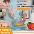 thumbnail image 2 of DEBGFS Electric Hand Mixer Foldable Wireless Egg Beater Whisk USB Rechargeable Electric Food Blenders 3 Speed Handheld Egg Beater Multipurpose Electric Whisk for Eggs Milkshake Cream Sauces Kitc, 2 of 9