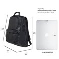 thumbnail image 2 of KAUKKO Vintage Casual polyster and Leather Rucksack Backpack (Nylon Black), 2 of 5
