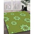 thumbnail image 3 of Ahgly Company Machine Washable Indoor Rectangle Transitional Green Area Rugs, 3' x 5', 3 of 7
