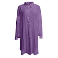 thumbnail image 3 of Birdeem Tuniques pour Femmes Amples Décontractées T-Shirt à Col à Revers Dames Manches Longues Blouse à Boucle Hauts, 3 of 6