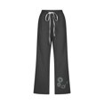 thumbnail image 3 of Pantalon en Coton et Lin Femme Mode Femmes Taille Haute Jambe Droite Poches Imprimé Coton et Lin Décontracté Poches Pantacourts Pantalon Taille Haute Pantacourts pour Femmes Pantalon Taille Haute pour Femmes, 3 of 3