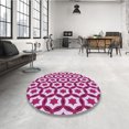 thumbnail image 4 of Ahgly Company Tapis d'Intérieur Ronds de Style Transitionnel Lavables à la Machine, Rose Blush, 5 Pieds Rond, 4 of 7
