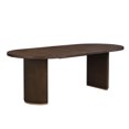thumbnail image 2 of Walnut Oval Dining Table with STURDY DOUBLE PEDESTAL DESIGN for Kitchen & Dining Tables, 2 of 8