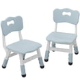 thumbnail image 1 of Set of 2 Plastic Toddler Chairs, Height Adjustable Kids Chairs with Ergonomic Backrest, Non-Slip Foot Pads, Stackable Design, for Home, Nursery, Playroom, Classroom, 1 of 1