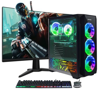 Gaming PC Tower Desktop AQVIN - Intel Core i7 Processor Upto 4.60GHz,RTX 5060 8GB GDDR6 , 1TB SSD 32 GB DDR4 RAM (HDMI) WiFi Ready, RGB Keyboard & Mouse, Windows 11 Professional