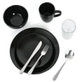 thumbnail image 1 of Mainstays 32 piece Solid Ceramic Dinnerware Combo Set, Shiny Black, 1 of 9