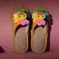 thumbnail image 1 of Women’s Linen Slippers for Summer Home Indoor, Ladies' Memory Foam Open Toe Slide Sandal with Non Slip Sole, 1 of 8