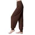 thumbnail image 4 of Dealovy Yoga Pants Womens High Waisted Belly Control Workout Running Sweatpants Solid Color Jogger Trousers, 4 of 5
