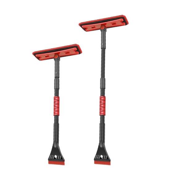 Czzoypi EVA Soft Scraper Car Snow Shovel, Telescopic Extendable Ice Scraper Snow Brush, Winter Car Snow Removal Tool for Windshield Roof Hood SUV Truck, Red