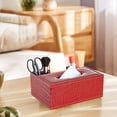 thumbnail image 1 of Leather Tissue Box Cover with Remote Control Holder | Multifunctional Organizer with Storage Compartment | Holds Tissues and Remotes | Decorative Desktop Caddy for Living Room, Bedroom, Office, 1 of 6