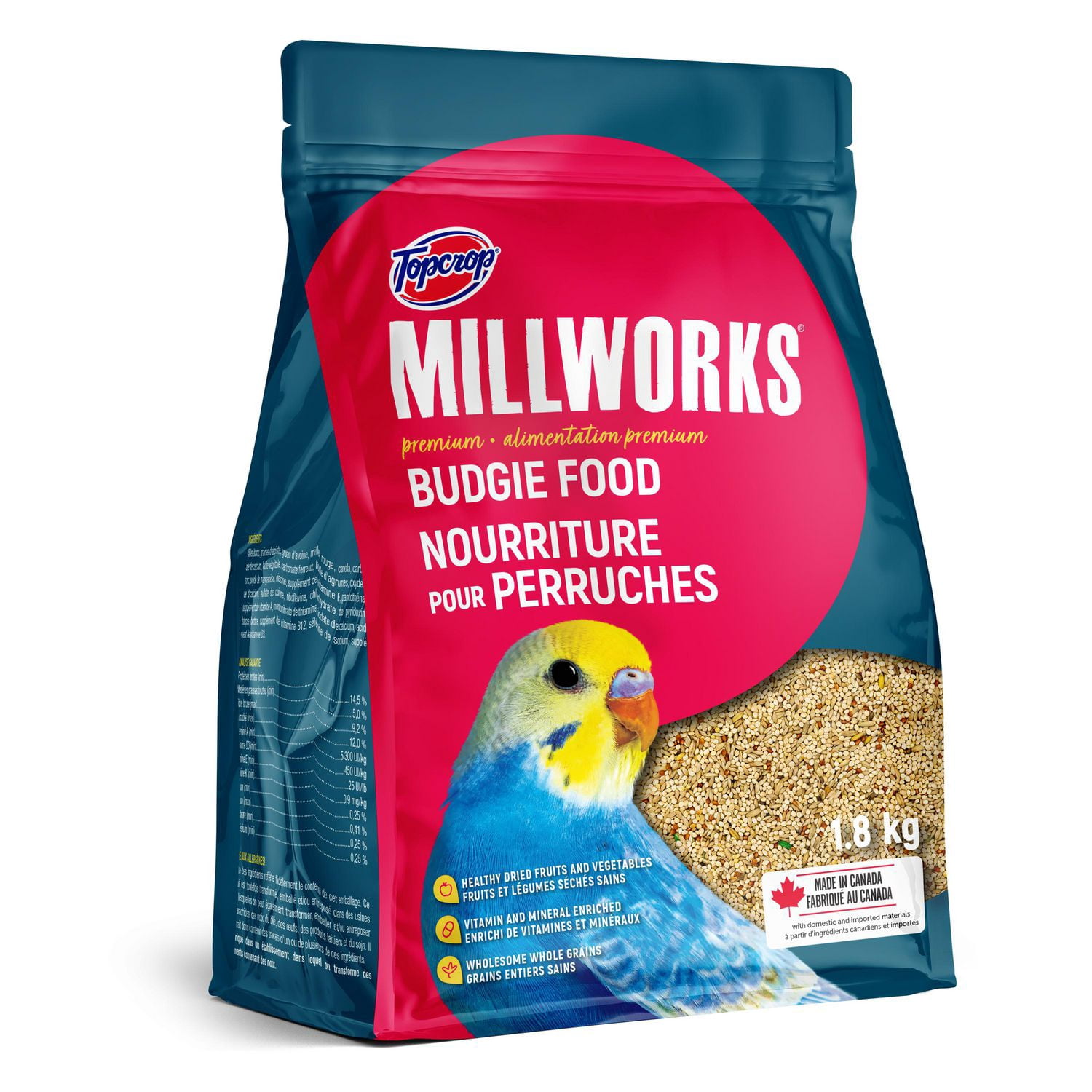 Topcrop Millworks Nourriture Premium pour Perruches, 1.8kg