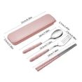 thumbnail image 3 of Stainless Steel Portable Cutlery Set Chopsticks Spoon Fork Three Piece Gift For Office Work Travel Camping, 3 of 8