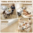 thumbnail image 4 of HOMCOM Table à Manger Pliant, Table à Abattants avec Tablette Ouverte, Marbre Blanc, 4 of 10