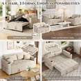 thumbnail image 4 of AECOJOY 63" 3-in-1 Convertible Chair Bed, Pull Out Folding Single Sleeper Sofa with Adjustable Backrest, Pillow & Side Pocket for Small Space, Apartment, RV, Beige, 4 of 11