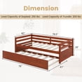 thumbnail image 3 of Costway Lit-Banquette Gigogne Format Simple avec Lattes en Bois, Support de Matelas, Plateforme pour Enfants, Noyer, 3 of 10