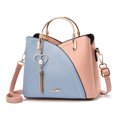 thumbnail image 1 of Sac à Main pour Femmes avec Coutures Contrastées et Franges, Mode en Cuir Color Block, Petit Sac à Bandoulière avec Poignée, 1 of 1