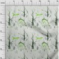 thumbnail image 3 of oneOone Silk Tabby Green Fabric Deer Craft Projects Decor Fabric Printed By The Yard 42 Inch Wide, 3 of 5
