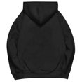 thumbnail image 4 of Chandail à Capuchon Femme Couleur Unie Basique Automne Chandail à Capuchon avec Poche avant Extensible Coupe Confortable Chandail Molletonné à Enfiler Chandail Ras du Cou pour Femmes Noir G, 4 of 5