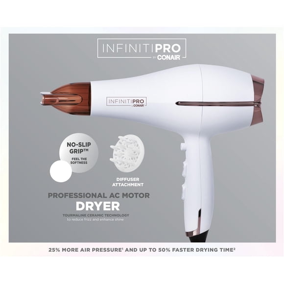 Sèche-cheveux Infinitipro de Conair ®, 1875 Watt, grande taille, céramique de tourmaline, surface douce